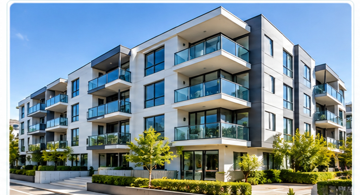 Strata apartment building exterior
