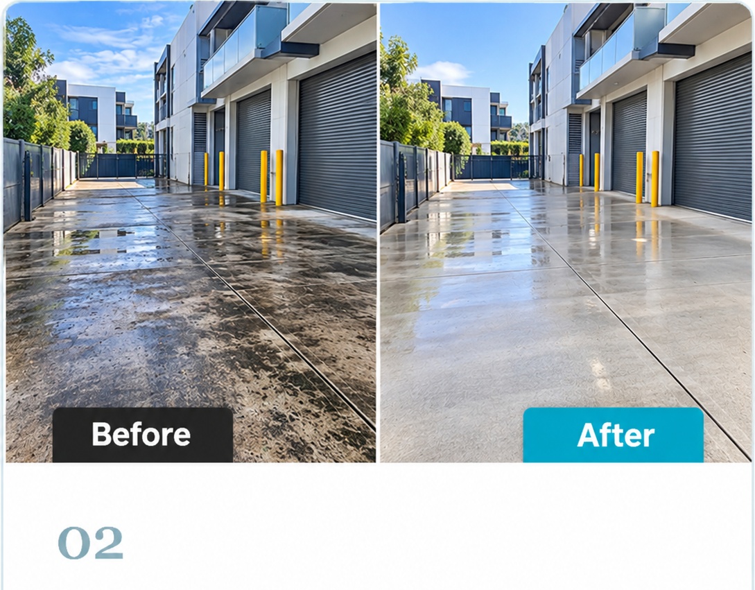Before and after strata pathway cleaning